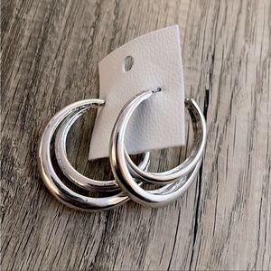 FREE PEOPLE vintage silver hoop earrings. Brand New with tags